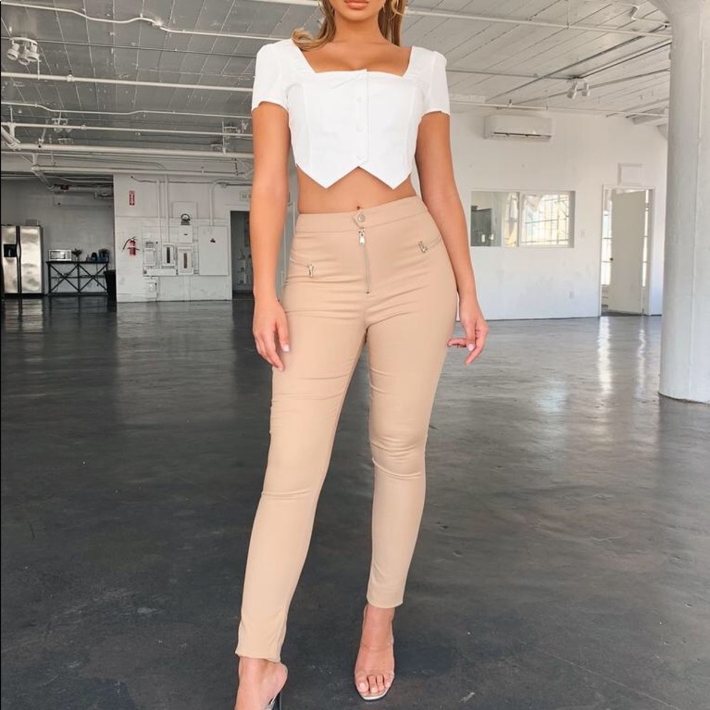 Tiger mist nude high waisted pants